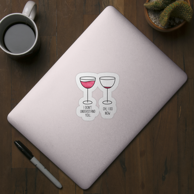 wine drinker funny illustration gift drunk by Wirp